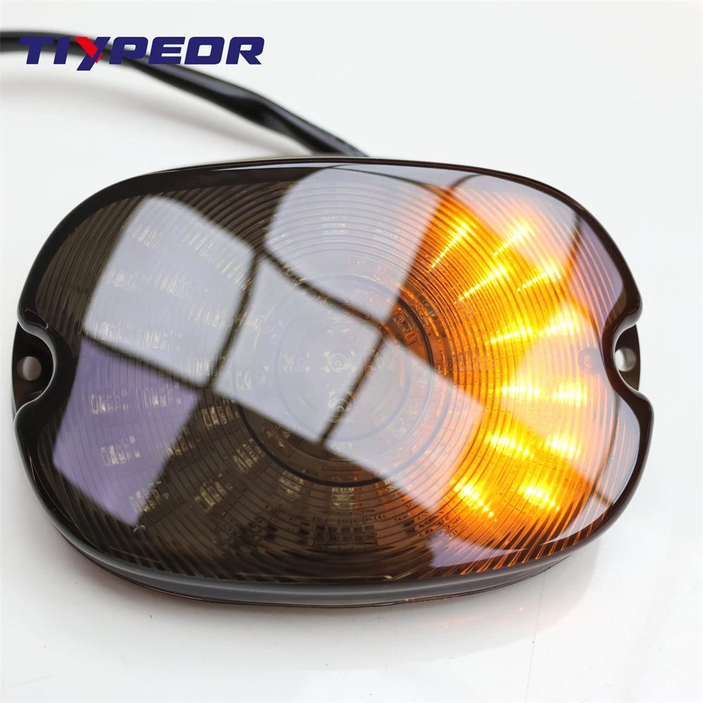 TIYPEOR LED Tail Light Brake Turn Signal Rear Profile Motorcycle Compatible for Sportster XL883L Touring Road King details