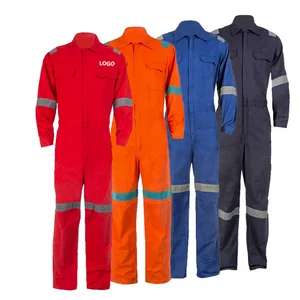 Hi Vis Cotton Aramid Fire Retardant Reflective Safety Overall Custom Workwear Worker Protective Clothing FRC FR Work Coverall
