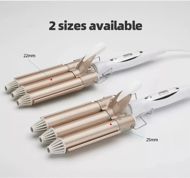 Плойка для завивки волос автоматическая керамическая бигуди с тремя цилиндрическими элементами и ЖК-дисплеем устройство