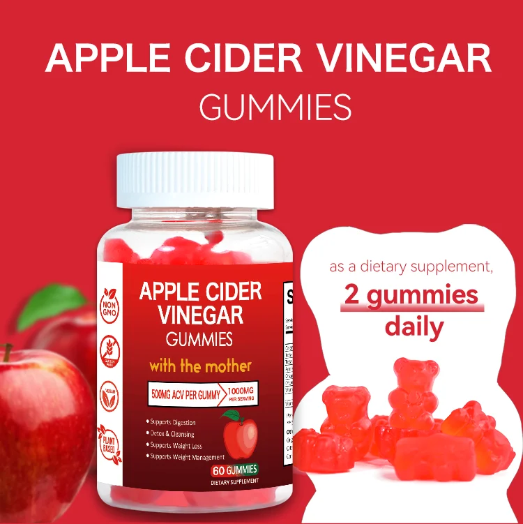 Chinaherbs Acv Apple Cider Vinegar Gummies Bear With Mother Slimming Gummy Vitamins Weight Loss 6825