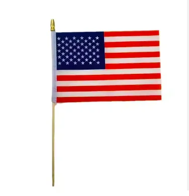 Promotional Activities Double Sided Printed Custom Pattern 14x21cm All Countries Mini Waving Polyester American Hand Flag