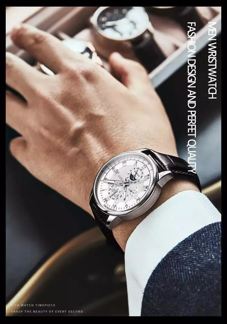 Fashion 2023 New Poedagar 908 Reloj Leather Mens Luxury Business Quartz ...