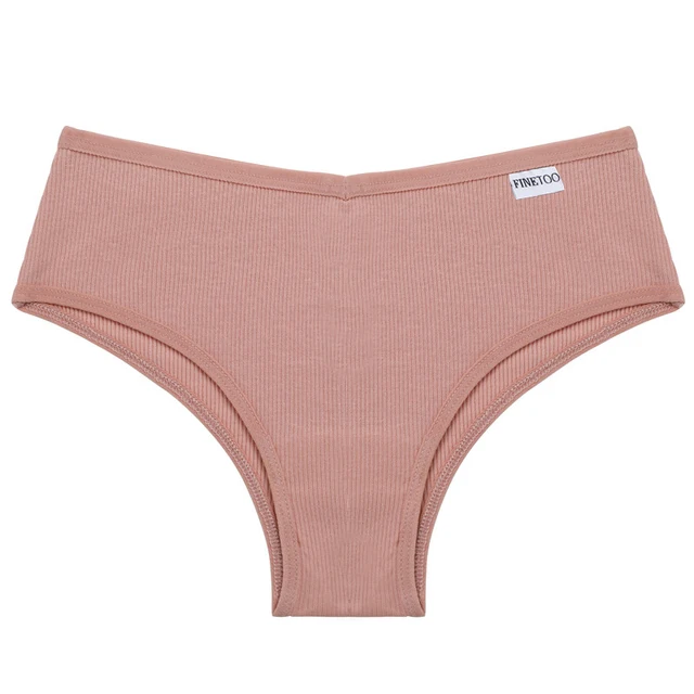 FINETOO Women Cotton Underwear Cheeky Panties Low Rise Bikini