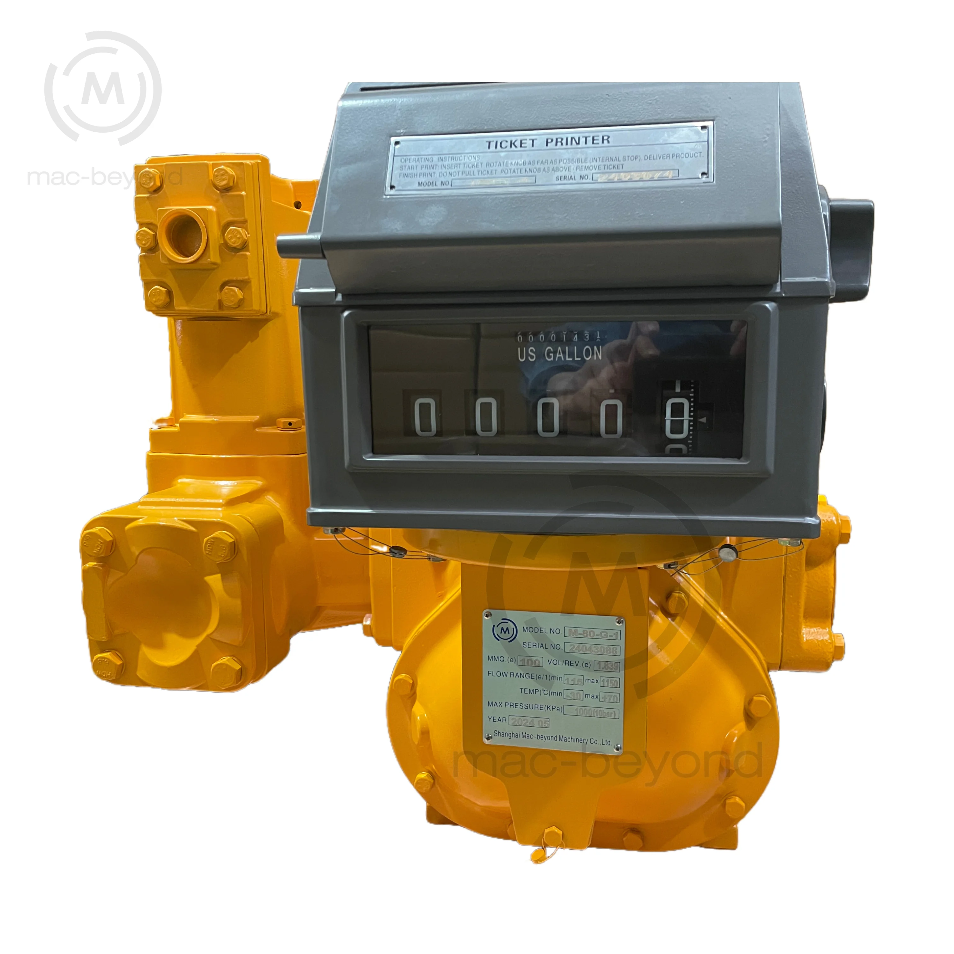 Flow Meter With Ticket Printer Fuel Station Flow Meter Aluminum Fuel Meter