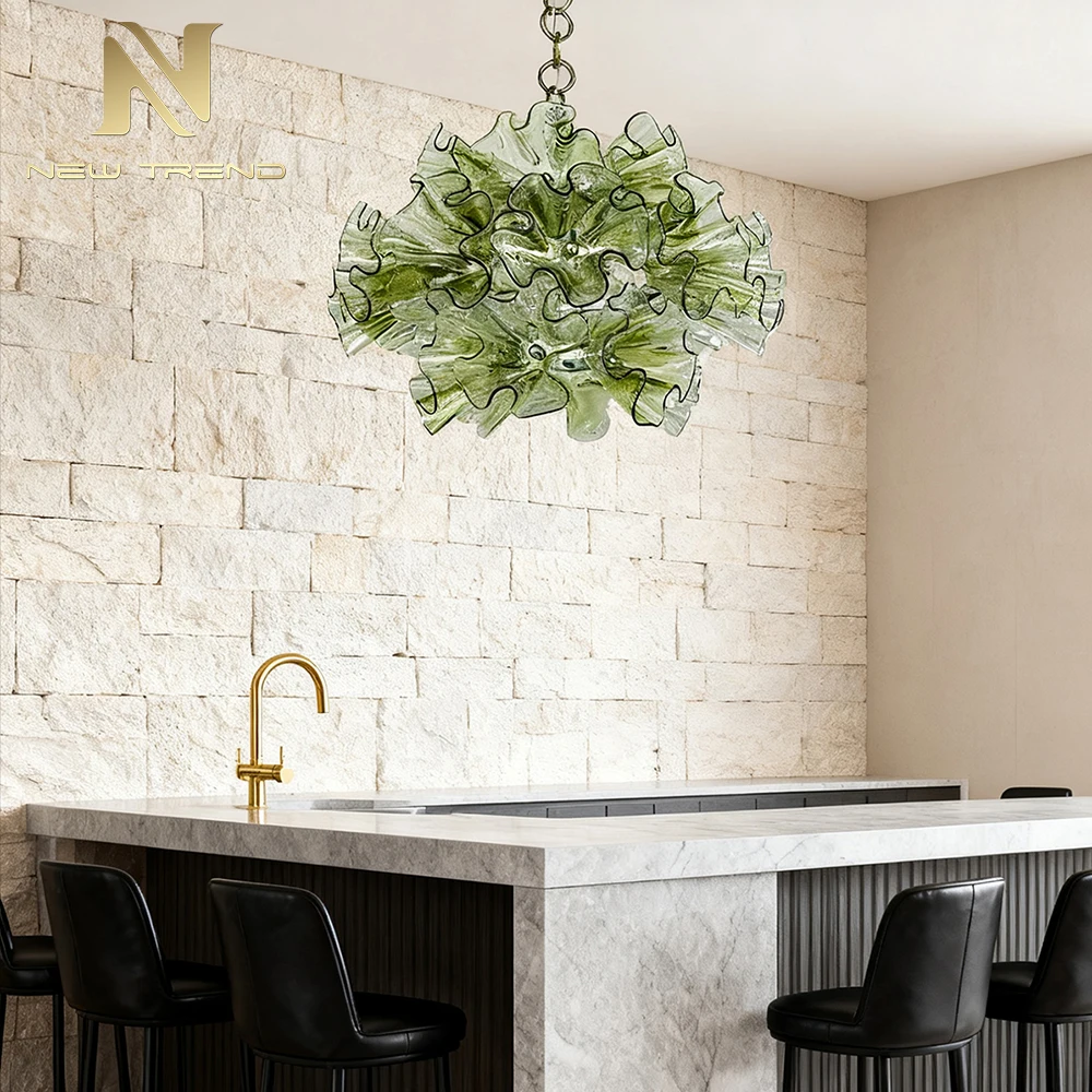 CPL-466 Luxury Italian Designer Murano Glass Chandelier – Creative Blooming Flower Light for Hotel & Villa