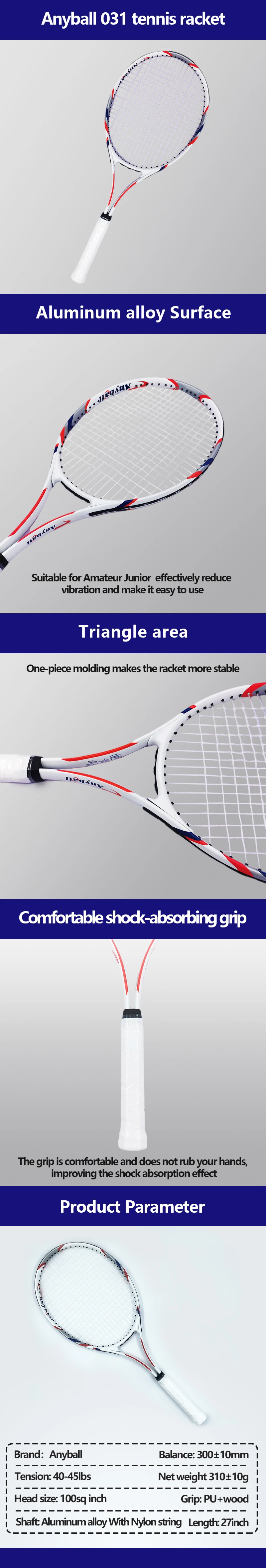 Junior Tennis Racquet 27inch Aluminum Alloy Racket for Kids Children Boys Girls Tennis Rackets with Multifunctional Sport Bag manufacture