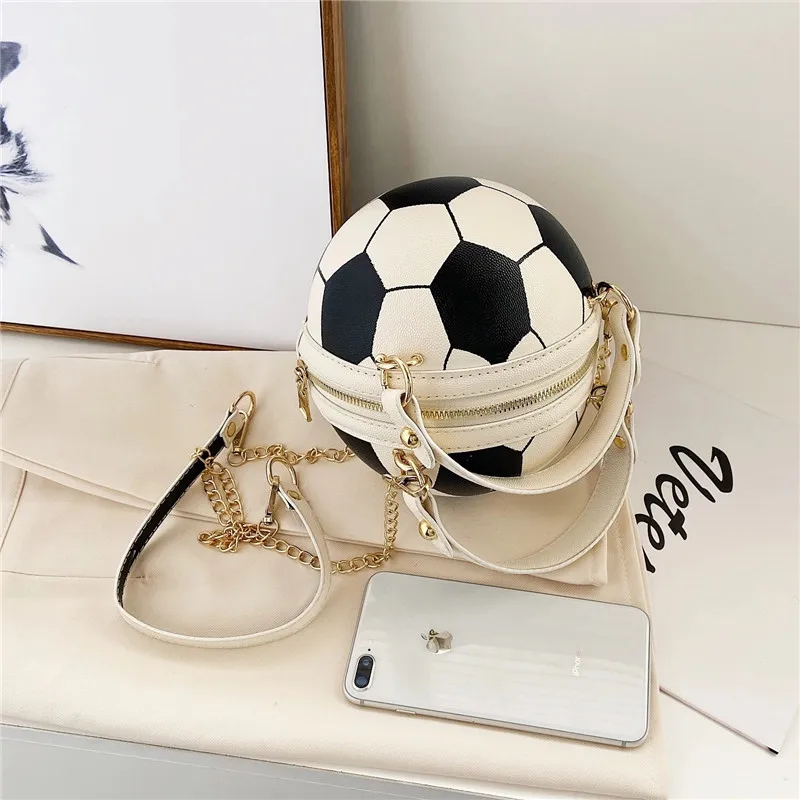 gakvov Personalized Round Ball Female Bag Chain Football Bag All-match  Satchel Small Bag 