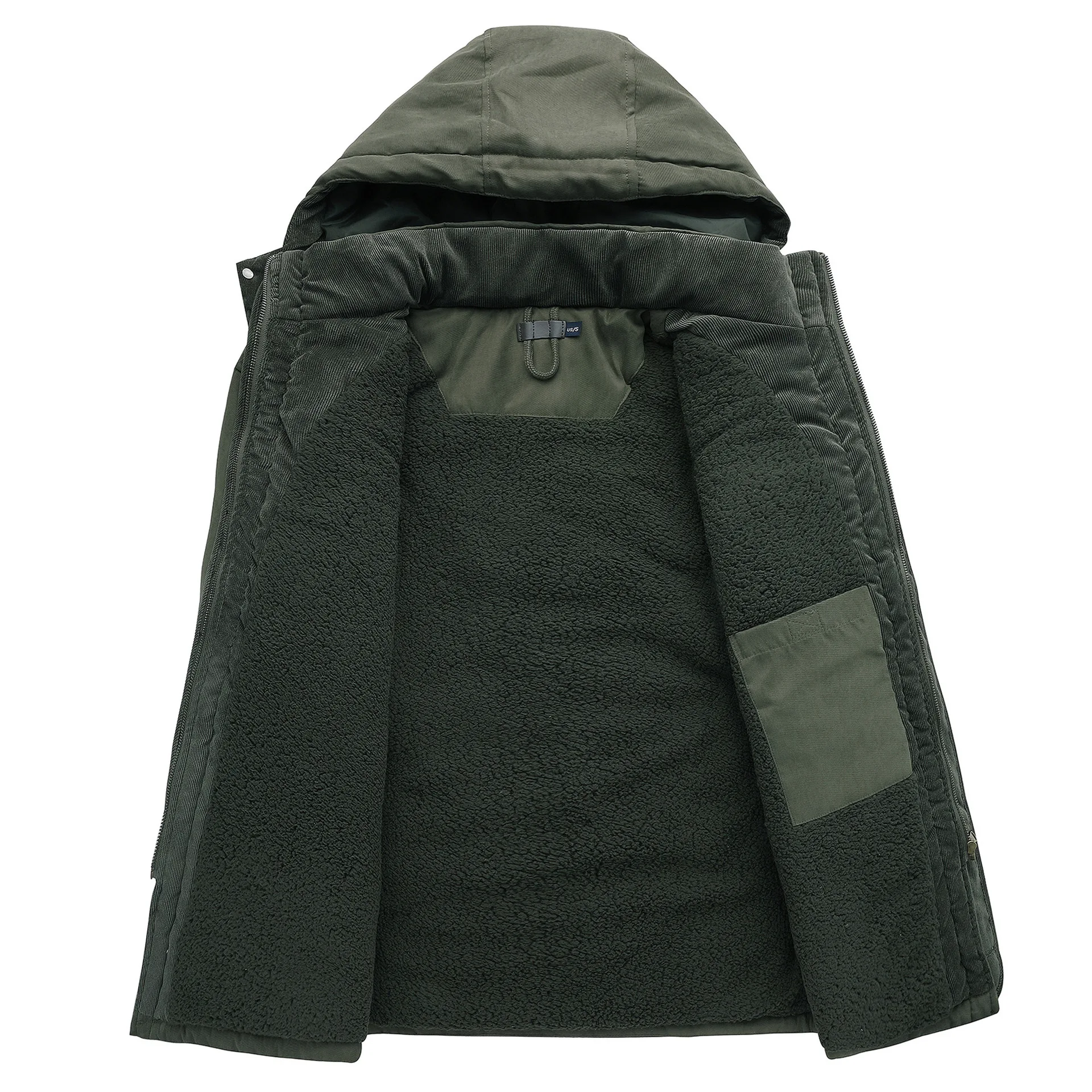 US size thickened coat solid color cotton casual lamb cashmere men's jackets_voghion.com