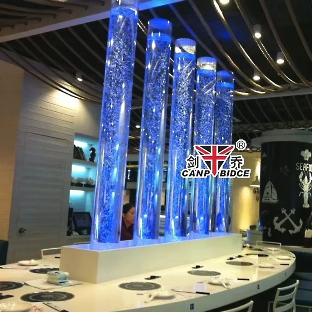 Customized Shiny LED Light Water Bubble Pillar Lamp Modern Acrylic Lamp for Party Wedding Decoration
