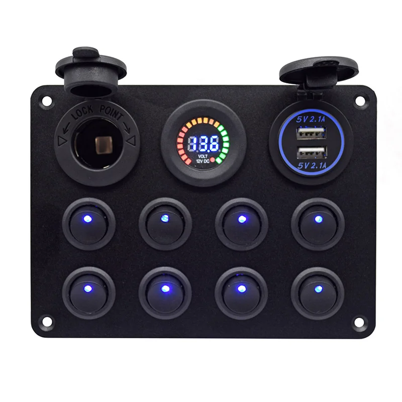 panel marino 12V 24V 6 Gang Car Boat LED Pannello interruttori a