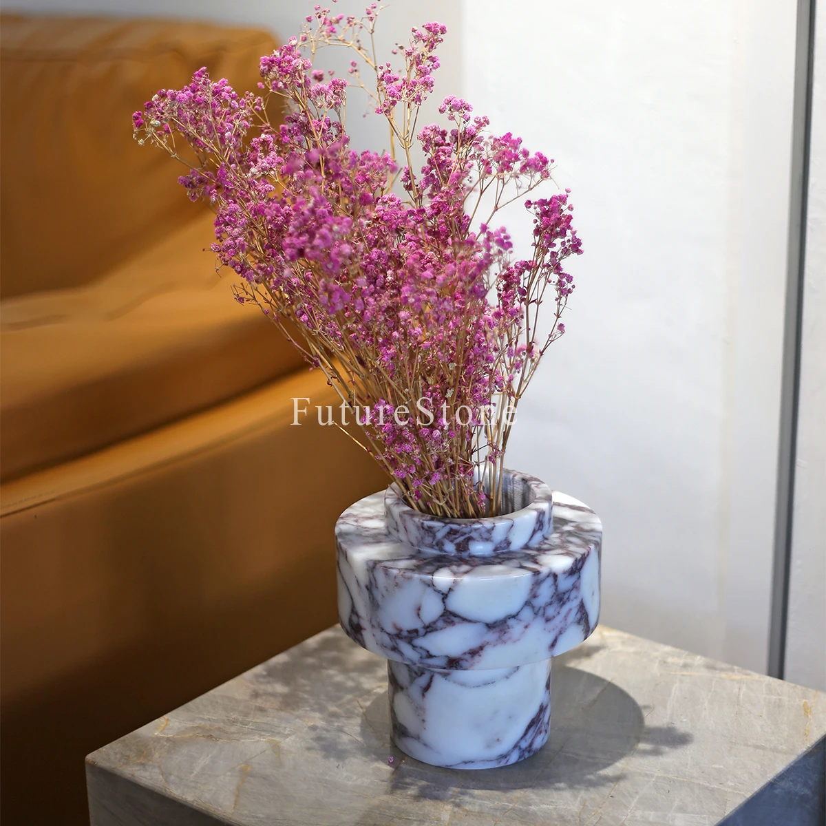 Luxury Calacatta Viola Marble Vase - Custom Shape & Size