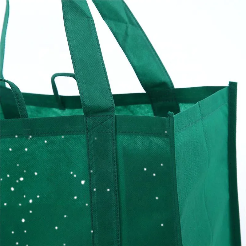 Custom Logo Eco Friendly Green Reusable Promotional Cheap Large Strong Grocery Tote Non Woven Box Shopping Bag for Supermarket