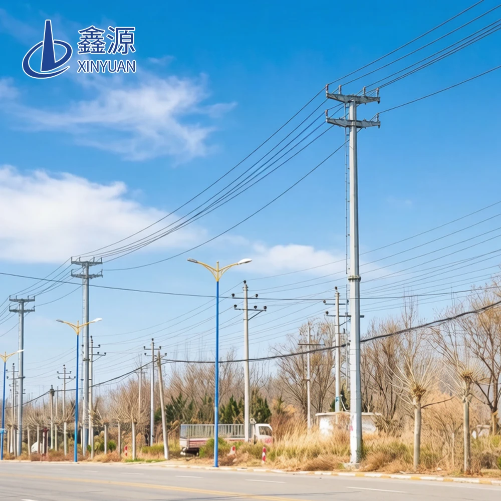 Hot-Dip Galvanized 10m Electric Power Pole Steel Tubular 10kv-220kv Transmission Line Tower XinYuan Brand Hebei Origin