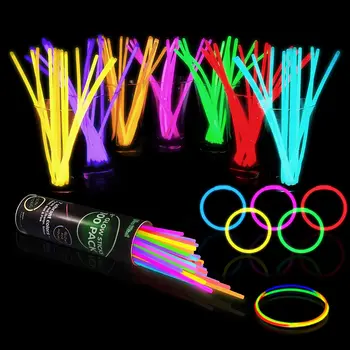 100 Glow Sticks Bulk Party Supplies Fun Party Pack with 8" Glowsticks and Connectors