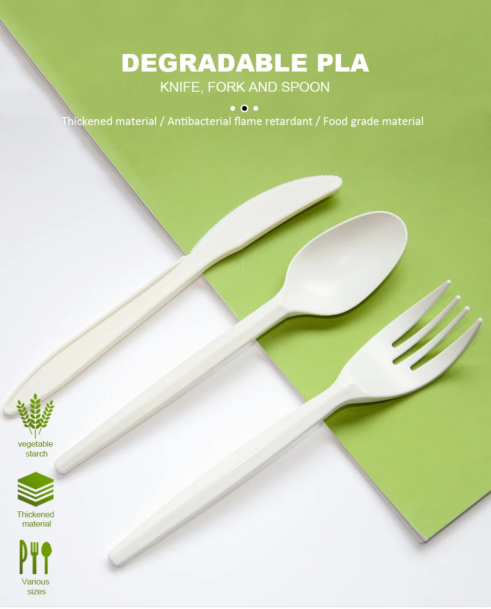 Cornstarch Cutlery Packing Individually Wrapped Disposable Cutlery