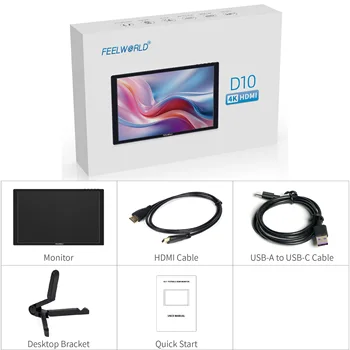 FEELWORLD D10 Gaming Console Portable Screen for Switch, Packaging Customization, Touch Function, Factory Direct product image