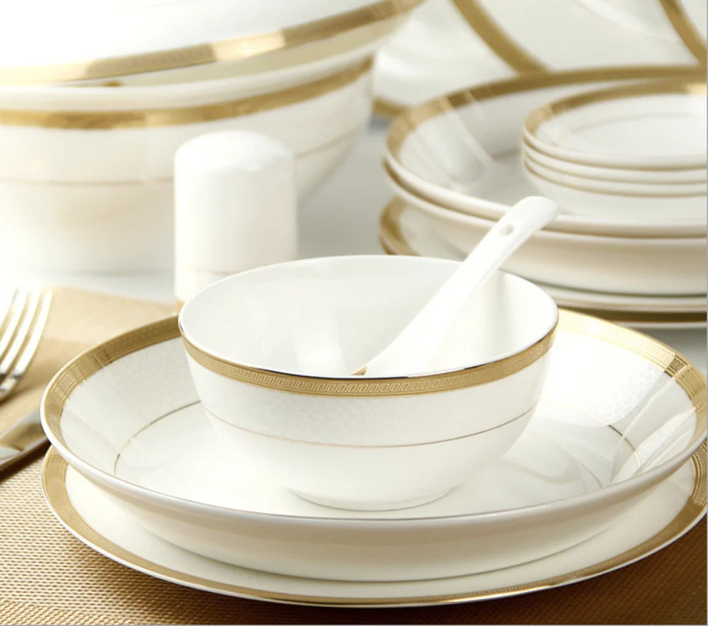 28pcs Bone China Tableware Set  Creative Household Korean Dish Set