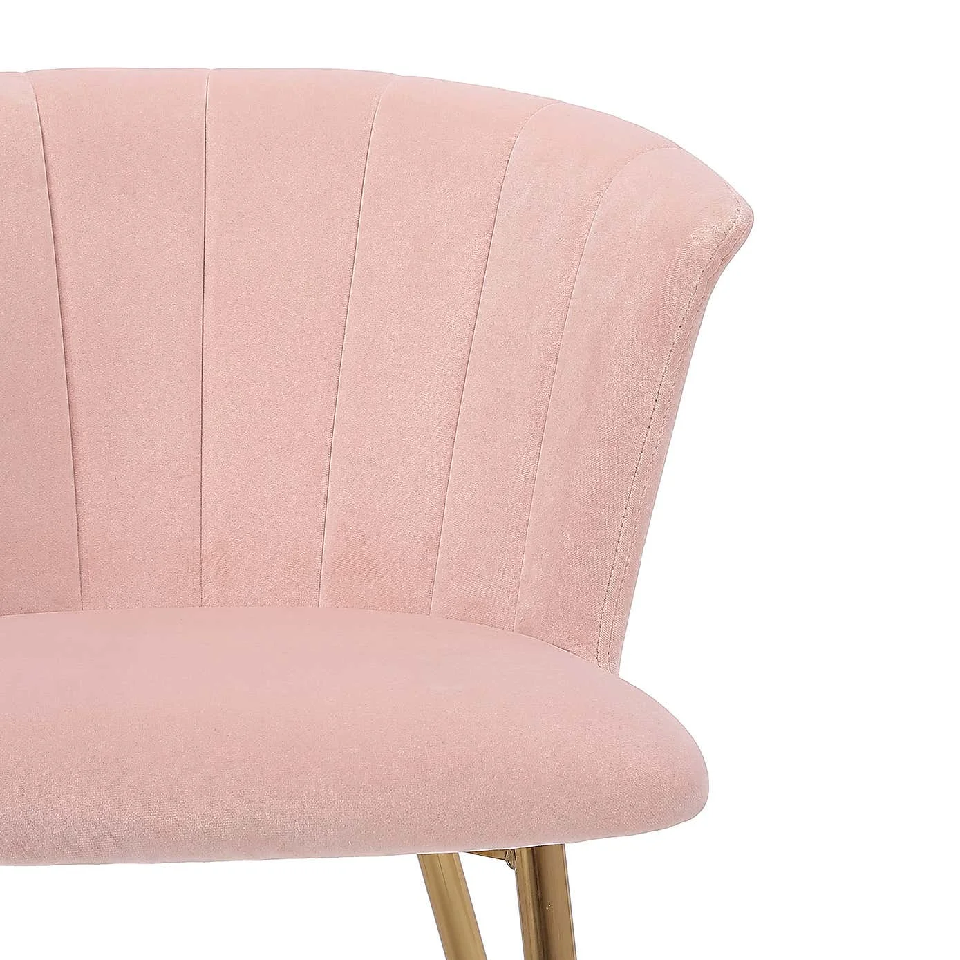 Stylish Comfy Pink Velvet Dining Chair With Golden Metal Feet Buy