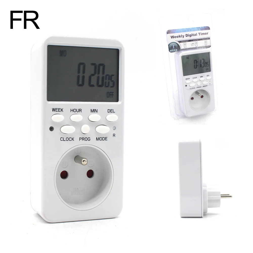 Manhua Electronic Digital Timer Switch 24-hour Cycle EU UK US FR Plug Intelligent Home Timer Socket
