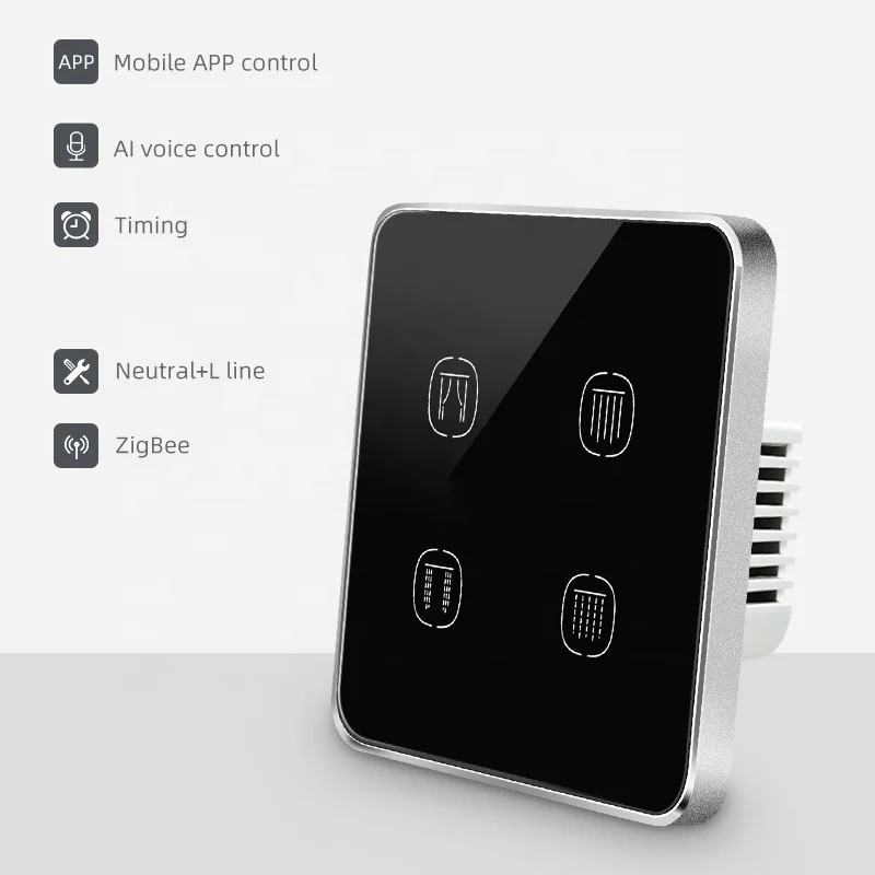 Tuya Smart Life  Zigbee Smart Switch Alexa Compatible 2 Way Curtain Switch Voice Control Smart Curtain