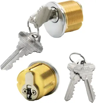 Brass Mortise Door Cylinder Lock, 1 Inch Length Keyed Standard SC1 Keyway, Door Lock Mortise Cylinder with 2 Keys
