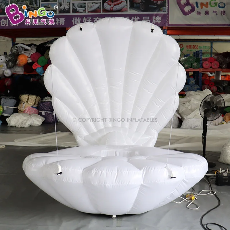 Giant Inflatable Artificial Sea Shell Balloon Wedding Stage Decorative Props Inflatable Seashell with Led Lights