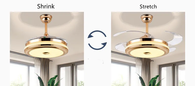 Luxury chandelier ceiling fan light 220V For sitting Room modern lighting fan lamp with remote control led ceiling fans