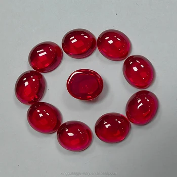 #5 Ruby Corundum Stone Wholesale Oval Cabochon Synthetic Ruby Red Stone Corundum Pearl Loose Gemstone For Jewelry