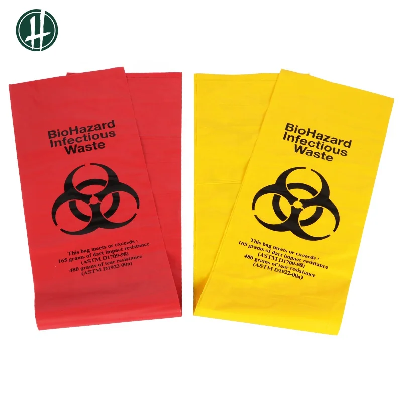Customizable Biodegradable Autoclave Biohazard Bag Drawstring Sealing Handle PE LDPE HDPE PET Material Medical Industrial Food