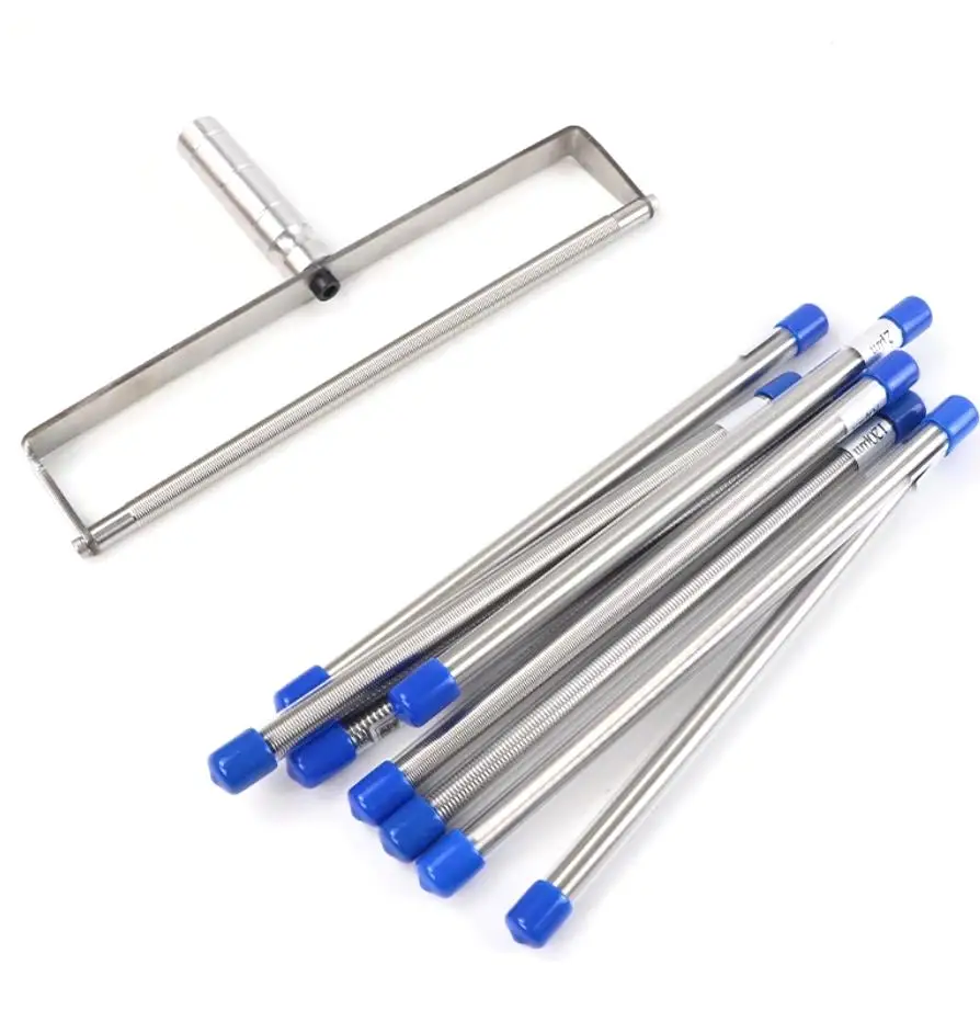 Spreader Width 210mm 320mm Wire-wound Spreader Rod Film Thickness 50 80 100 150 200μm High Accuracy Formed Metering Mayerrod