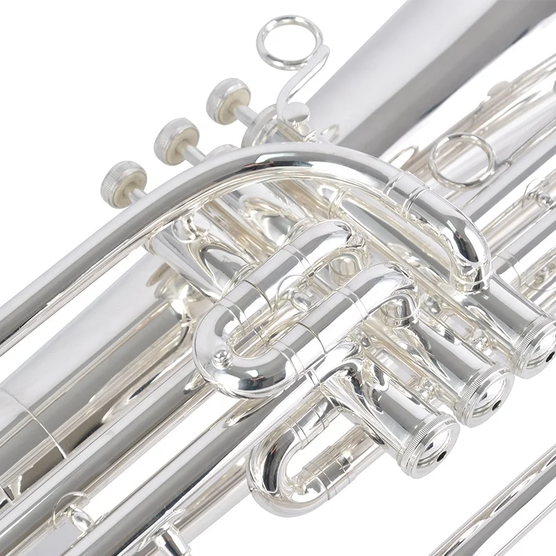 Professional Marching Series 3 Piston Valves Bb Key Silver Plated Marching Baritone
