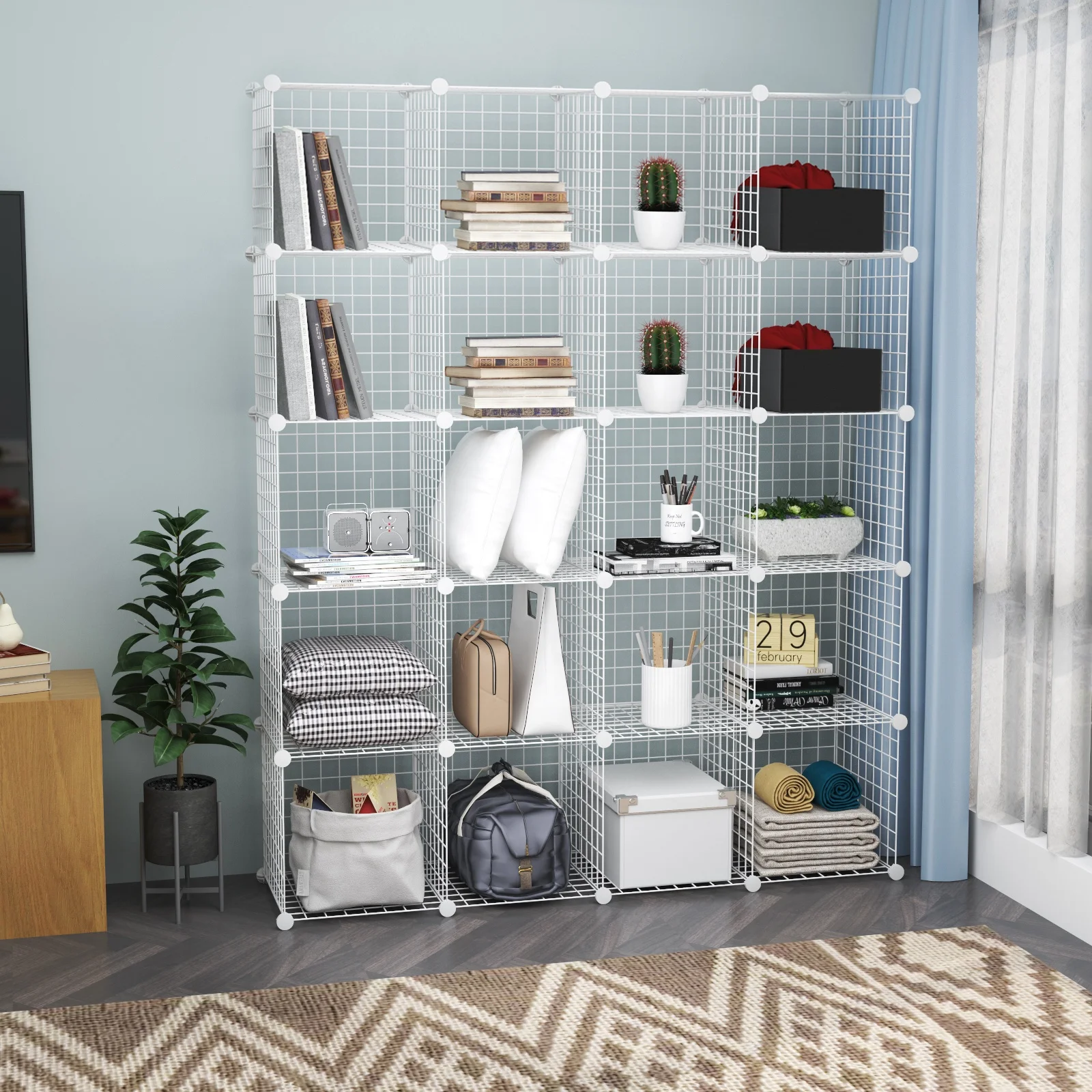 Big Size 20 Cube Large Wire Storage Cubes Rack Shelf Organizer