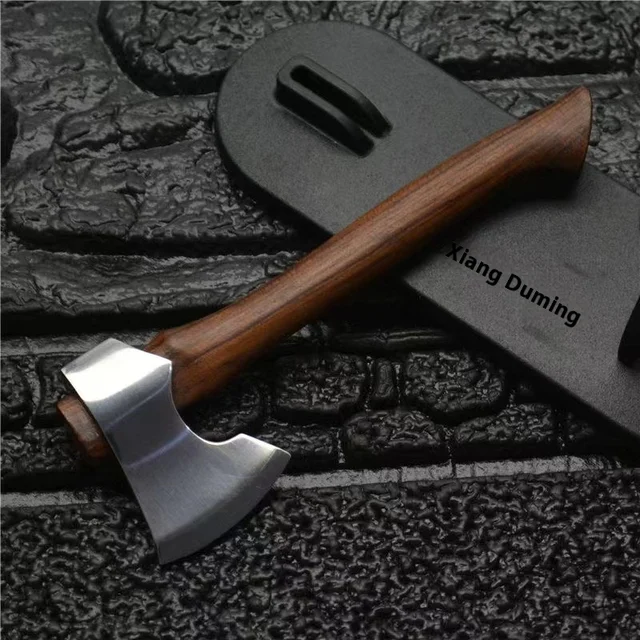 Hand-held Mini DIY axe Steel axe Manual Outdoor Camping EDC Knife Wood Cutting Play Display Gift.