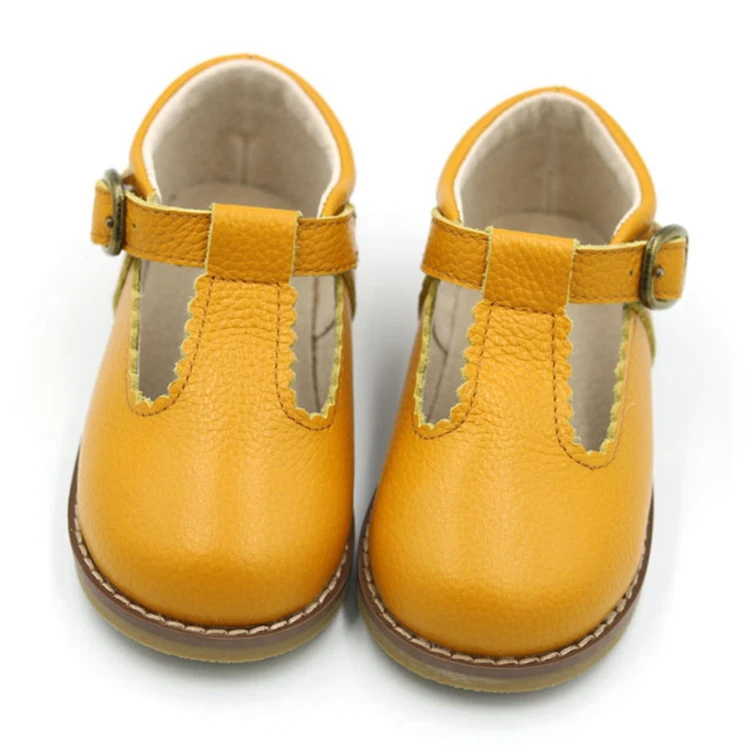 2020 оптовая продажа Т-бар желтый причудливый твердая подошва Платье детская обувь