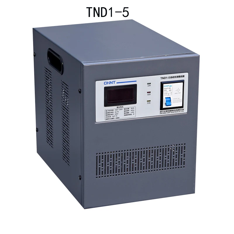 TND Single-phase AC Automatic Voltage Regulator SVC-5000VA TND1-5K 1-0.05/1-1.5/1/1/15-15/1-30 Chint Voltage Regulator