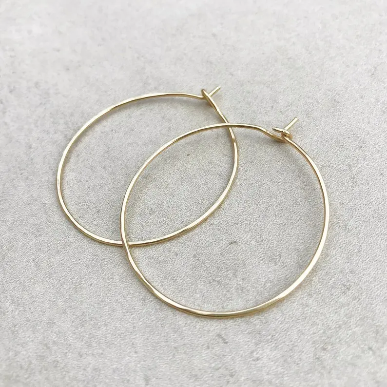 Large Hoop 14K Gold Plating Hoops Big Wire Earrings Earrings for Women Gold Hoops Earrings