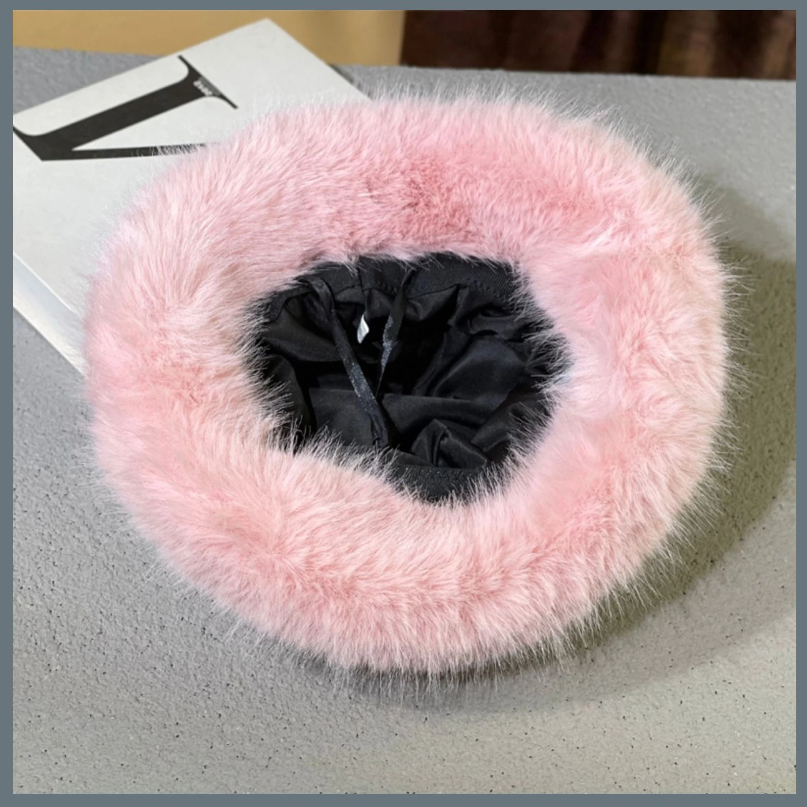 thumbnail image 2 of Dyfzdhu Fuzzy Bucket Hat For Women Faux Superficial Knowledge Fluffy Warm Soft Winter Fisherman Cap Furry Sun Hat Khaki 2 of 10