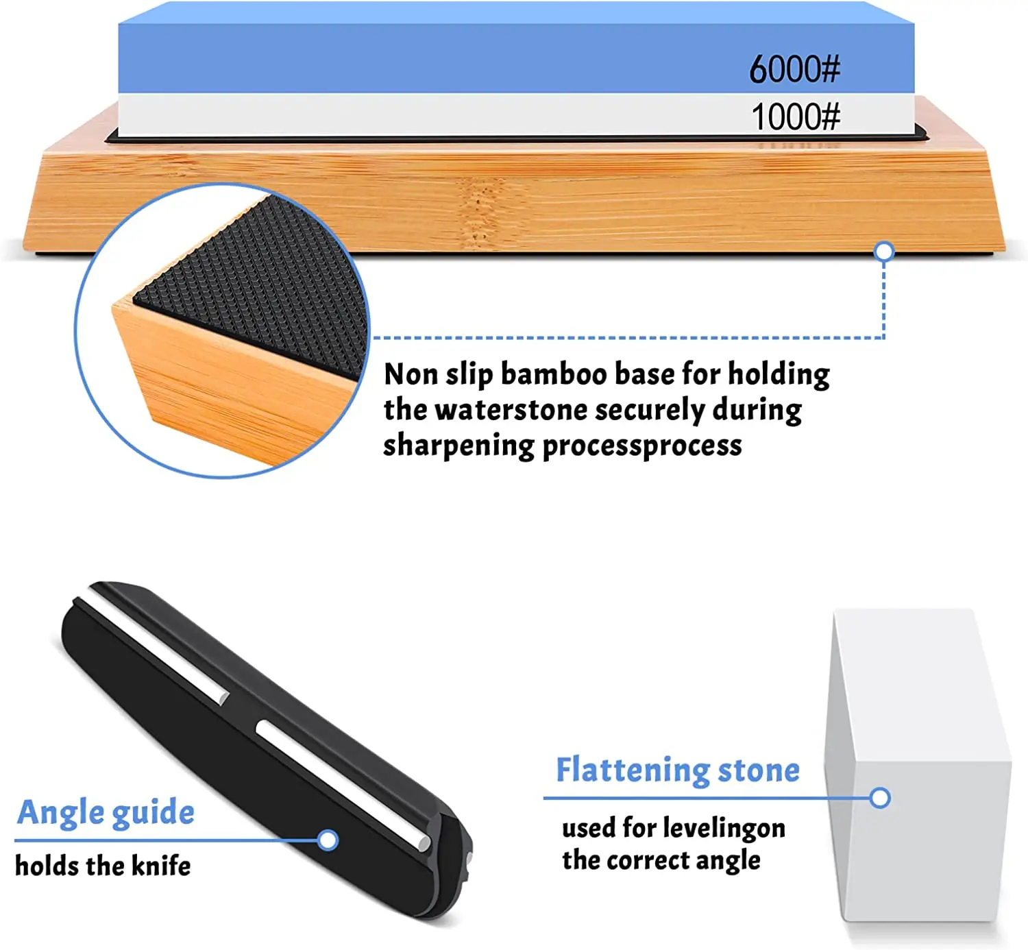 Sharp Pebble Premium Whetstone Knife Sharpening Stone 2 Side Grit -FREE  SHIPPING