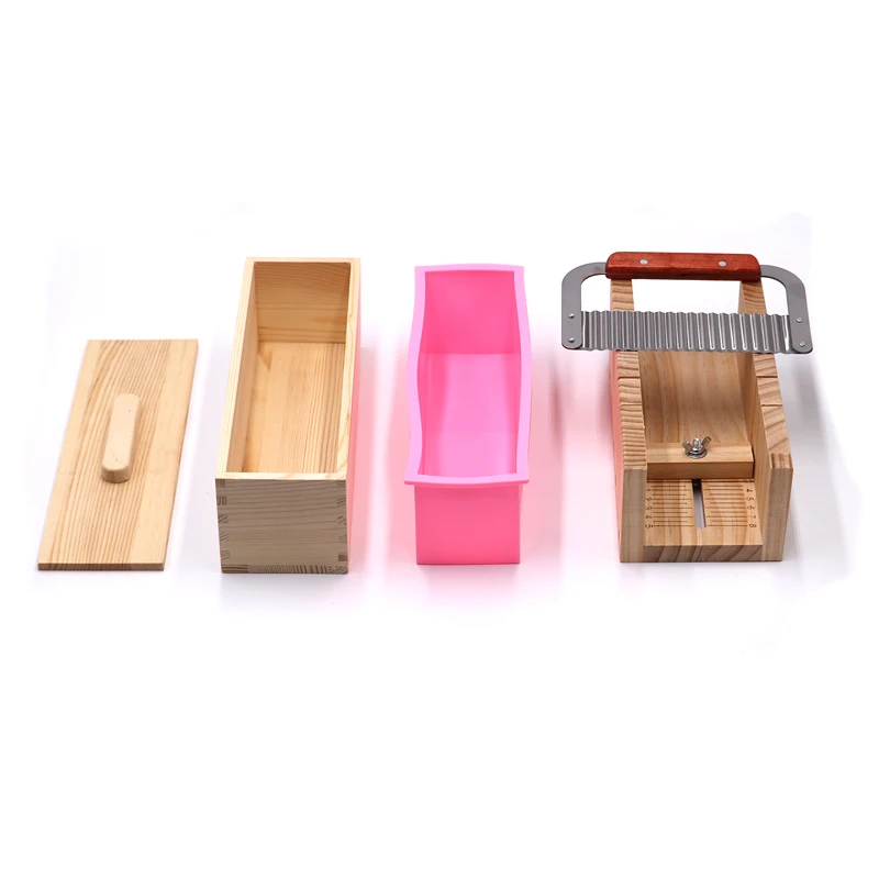 Soap Molds Making Kit with Wooden Cutter Measuring Box (44oz