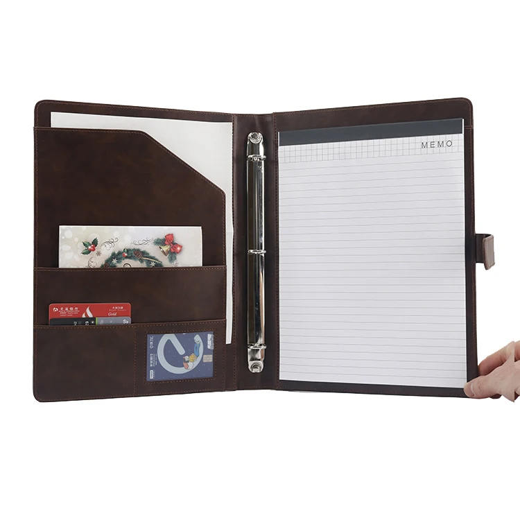 Мульти-карманная пользовательская папка из искусственной кожи А4 для документов Портфолио Органайзер файлов с кольцевым переплетом