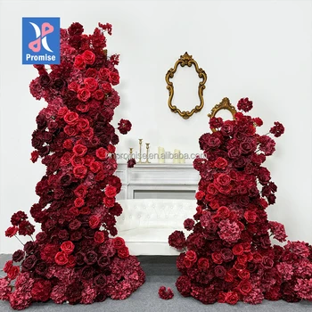 Promise Artificial Flowers Arch Wedding Arch Decoration Silk Red Flower Arch For Wedding Decoration