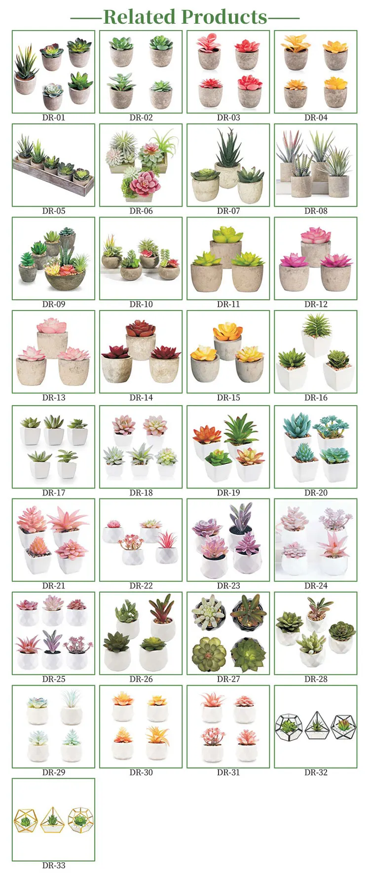 Wholesale Artificial Succulent Pants Bonsai Succulent With Square