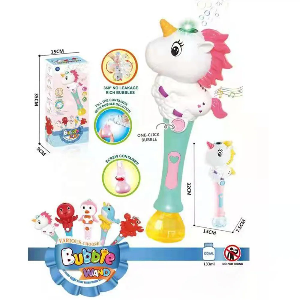 Новый дизайн, летние пингвины, единорог, осьминог, пузырьки со светодиодной подсветкой, пузырьковая палочка, пузырьковый пистолет, игрушки