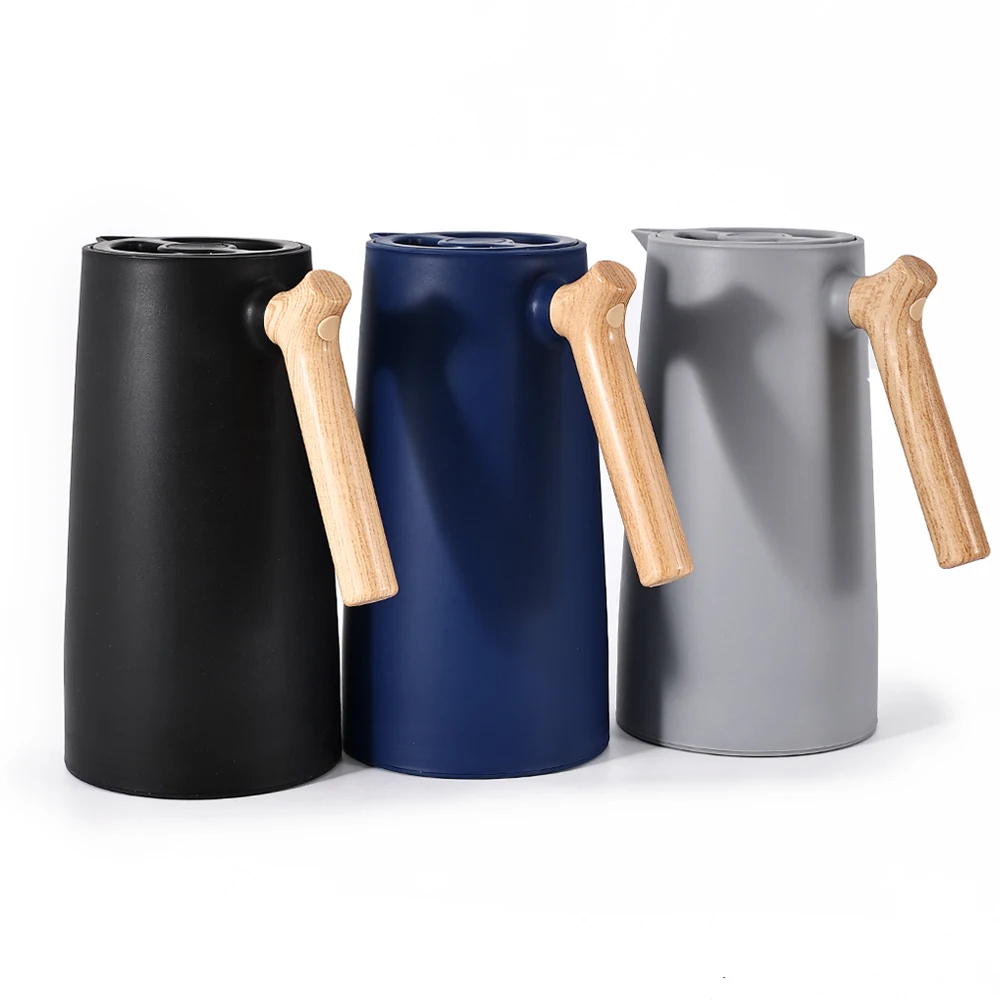 Factory Custom 1L Thermal Carafe Vacuum Insulated Water Jug Coffee Pot With Glass Interior