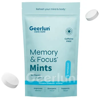 Sugar Free High Energy and Mood Focus Supplements Improves Memory Boost Cognitive Chewing Gum Focus Mints