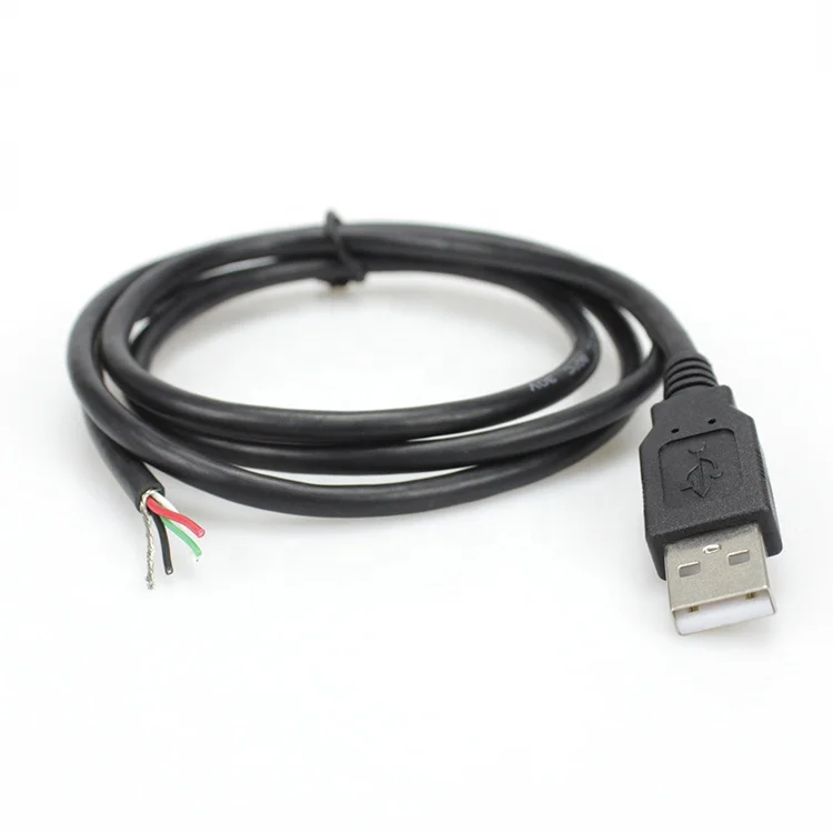 Custom USB 2.0 Type-A Male to Bare Wire Cable Braid Shielded Data Cable for Computer Printer Camera