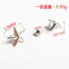Size 6 14mm silver five-pointed star rivet
