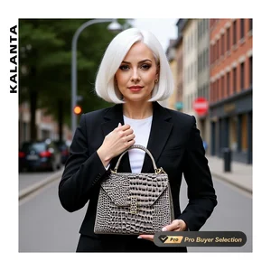 KALANTA Markets Flap Crocodile Open Bolsos Top-Handle Sacs Mujer Style Square Designer Handbags Summer  Flap