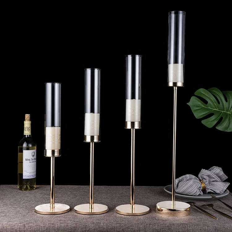 New Wedding Decor Glass Tubes Candle Holder Insert Metal Holders Buy