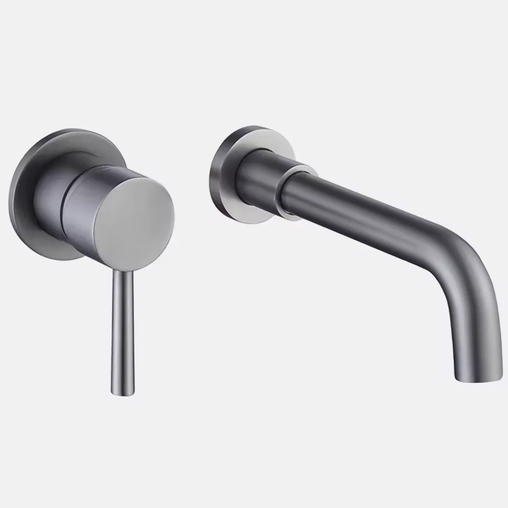 Hot Sell Design Wall Mounted Brass  Bathroom Vessel Single Waterfall Hot And Cold Water Embedded Box Washroom Sink Tap Faucet